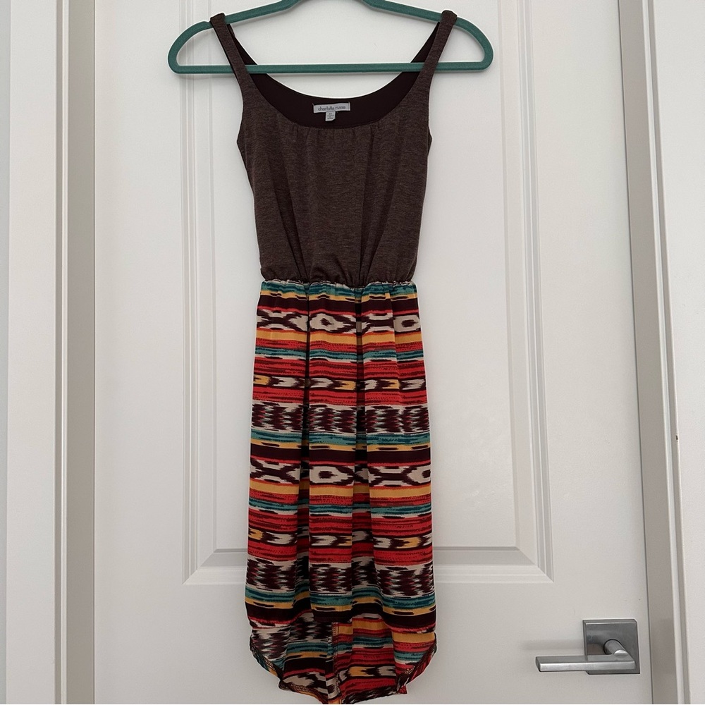 Charlotte russe Multicolor Sleeveless High Low Dress